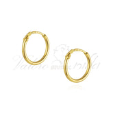 חישוק כסף חלק קוטר 10 מ"מ בציפוי זהב